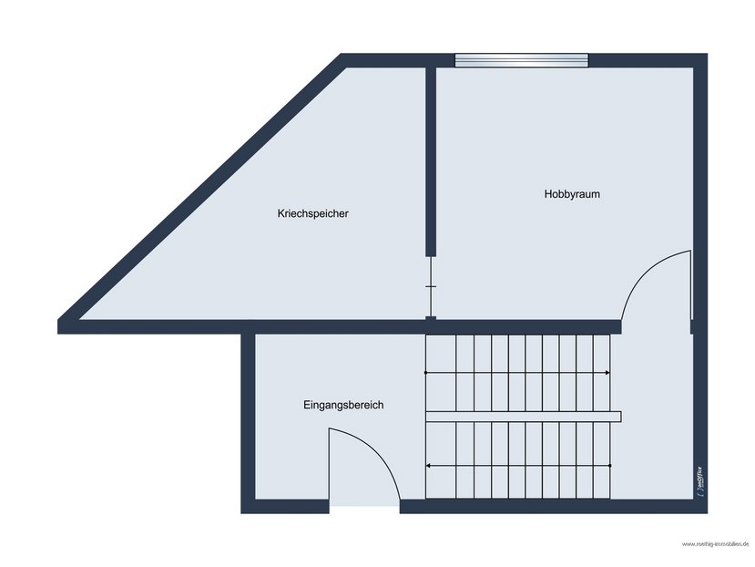 Grundrissskizze der Wohnung - Hobbyraum -nicht maßstabsgetreu - Möblierung dient lediglich der Veranschaulichung und ist teilweise nicht Bestandteil der Immobilie