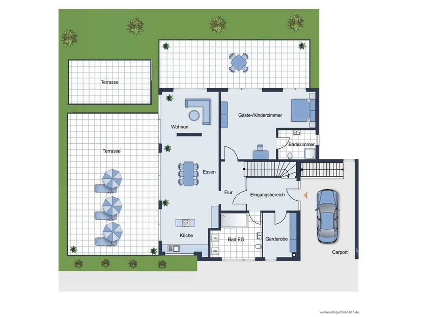 Grundrissskizze des Hauses - Erdgeschoss - nicht maßstabsgetreu - Möblierung dient lediglich der Veranschaulichung und ist teilweise nicht Bestandteil der Immobilie Grundrissskizze des Hauses - Erdgeschoss - nicht maßstabsgetreu - Möblierung dient lediglich der Veranschaulichung und ist teilweise nicht Bestandteil der Immobilie