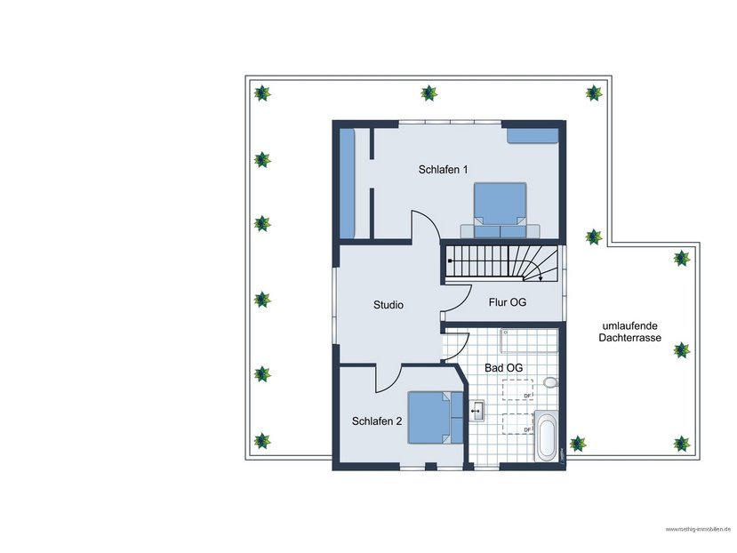 Grundrissskizze des Hauses - Obergeschoss - nicht maßstabsgetreu - Möblierung dient lediglich der Veranschaulichung und ist teilweise nicht Bestandteil der Immobilie Grundrissskizze des Hauses - Obergeschoss - nicht maßstabsgetreu - Möblierung dient lediglich der Veranschaulichung und ist teilweise nicht Bestandteil der Immobilie