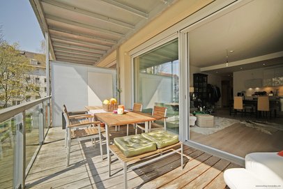 Preisreduzierung - Moderne, loftartige 2-Zimmer-Wohnung mit Süd-Balkon in Innenhoflage von Neuhausen!