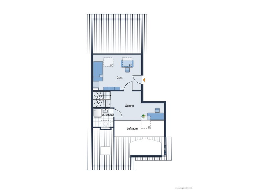 Grundrissskizze Galerieebene