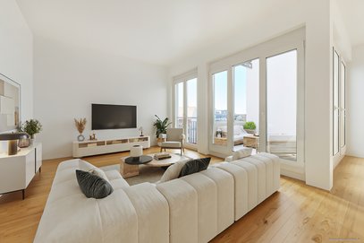 Loftfeeling in der Isarvorstadt: Helle 3,5-Zi.-DG-Whg mit Dachterrasse, Liftlanding &amp; TG.