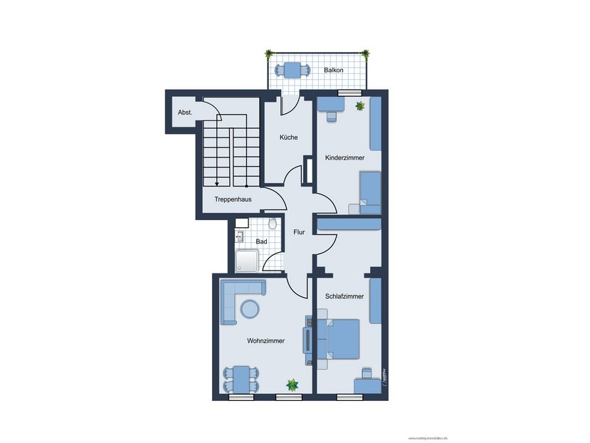 Grundrissskizze der Wohnung