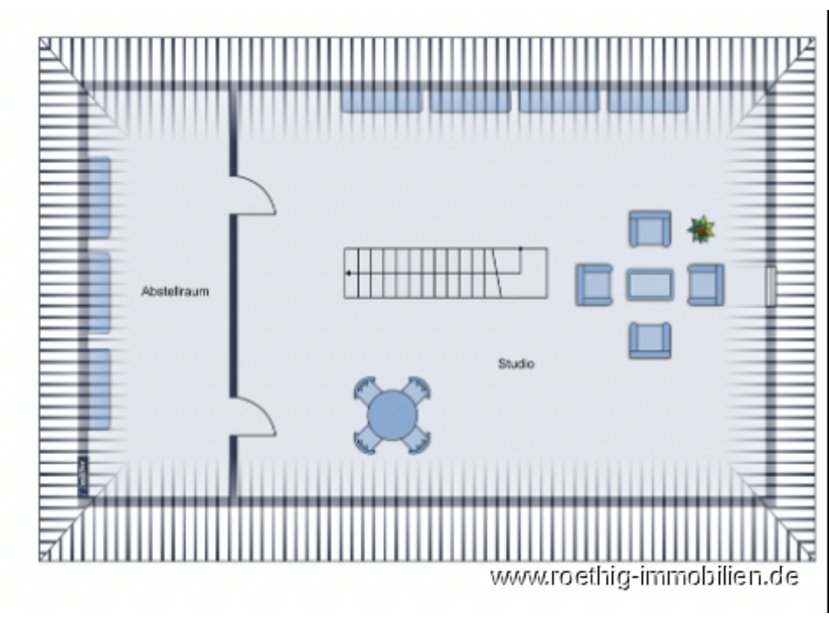 Grundrissskizze vom Dachgeschoss des Hauses - nicht maßstabsgetreu - Möblierung dient lediglich zur Veranschaulichung und ist nicht Bestandteil des Hauses