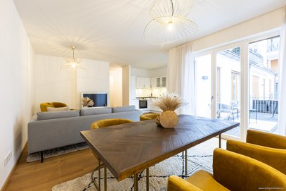 Maxvorstadt-Augustenhöfe: Repräsentative 3-Zimmer-Wohnung im Innenhof mit Concierge & Fitnessraum.