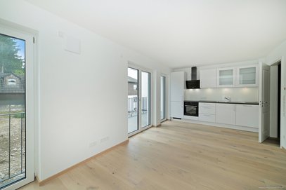 Neubau im Erstbezug: gehobene 2-Zimmer-Wohnung im 1. Obergeschoss mit Balkon und Terrasse in Markt Schwaben!