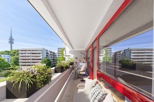 Schwabing-West: renovierte 1-Zimmer-Wohnung mit Westbalkon direkt am Olympiapark!