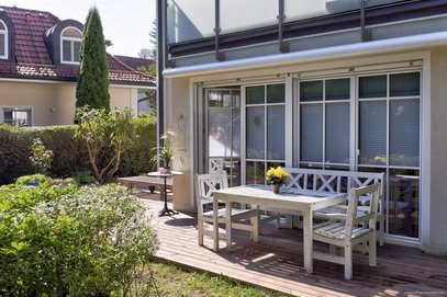 Sehr ruhig gelegene, moderne 3-Zimmer-Terrassenwohnung mit großem Süd-/Ostgarten in Hadern.