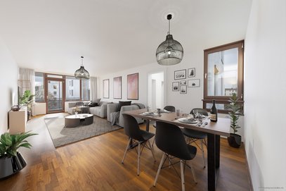 Verkauft im Bieterverfahren - Sendling - &quot;Heckenstaller Park&quot;. Gemütliche, helle 2-Zi.-Whg. mit Südbalkon zum Innenhof, Lift &amp; TG.