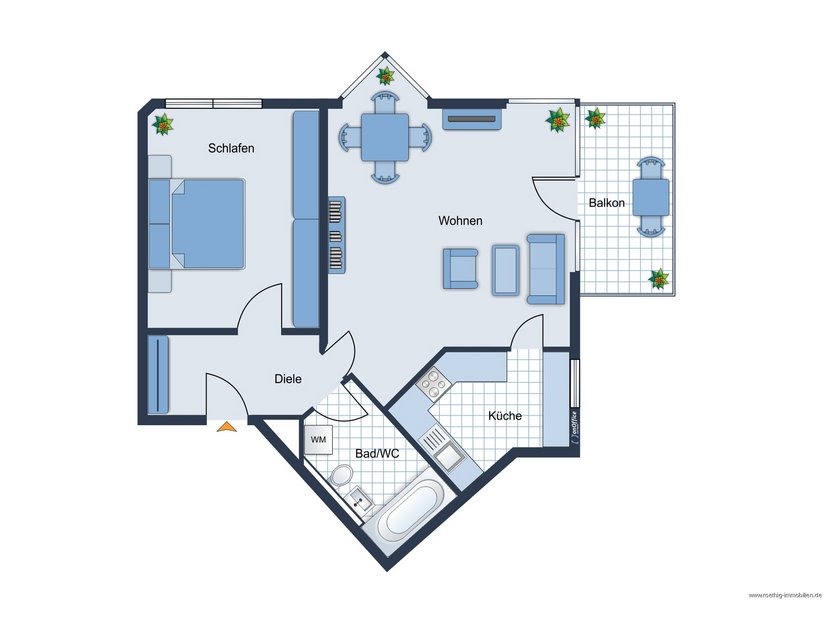 Grundrissskizze der Wohnung - nicht maßstabsgetreu - Möblierung dient lediglich zur Veranschaulichung und ist nicht Bestandteil der Wohnung Grundrissskizze der Wohnung - nicht maßstabsgetreu - Möblierung dient lediglich zur Veranschaulichung und ist nicht Bestandteil der Wohnung