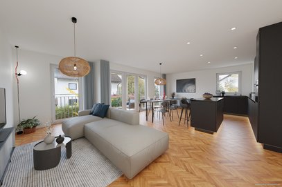 Verkauft im Bieterverfahren - Trudering (BJ 2007). Großzügige, renovierte 3-Zimmer-Wohnung mit Loggia, Tageslichtbad &amp; Stellplatz.