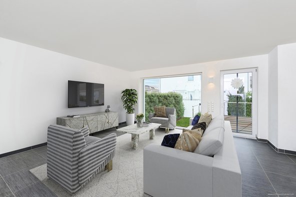 Trudering - Haus im Haus Konzept: Helle, ruhige 4-Zi.-Gartenwhg. mit Terrasse & TG im Erbbaurecht.